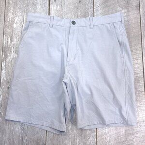 Johnnie O Shorts Mens 34 Chrome Gray Calcutta Prep Performance Bermuda Stretch